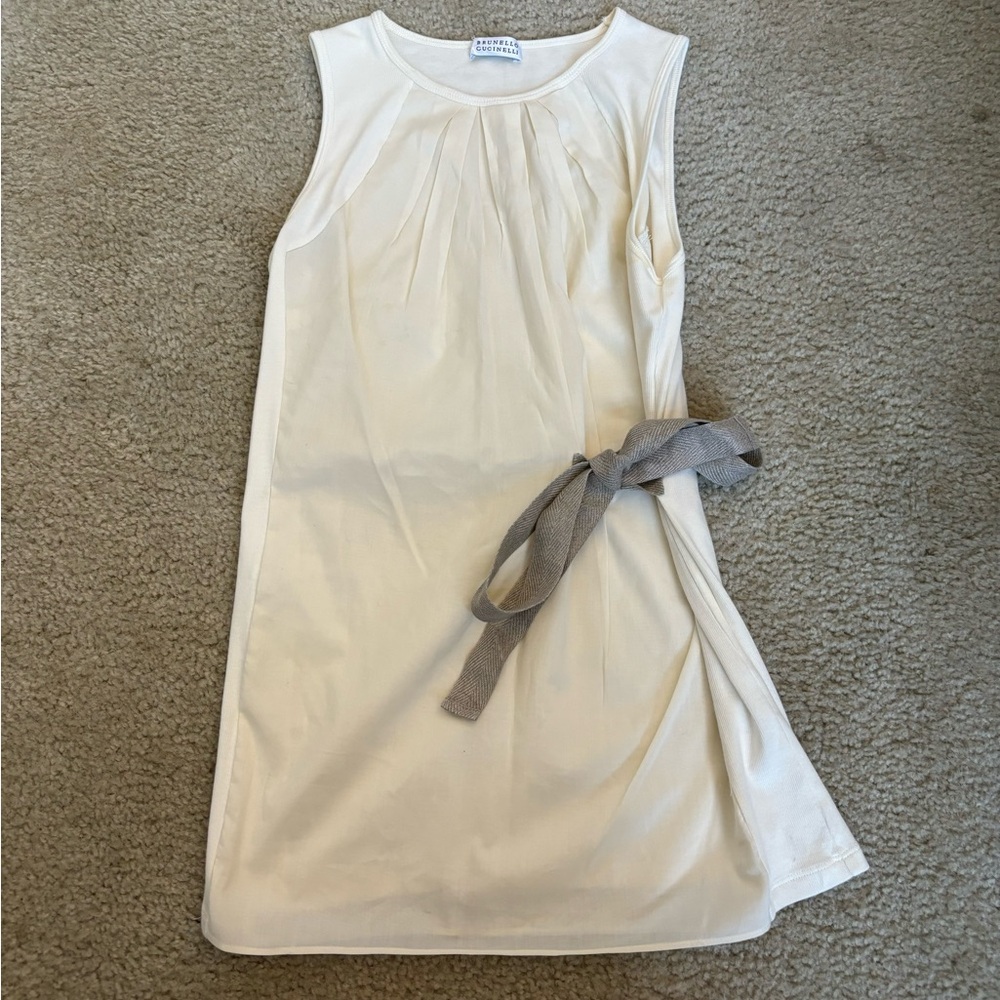 Brunello Cucinelli white blouse with bow in front